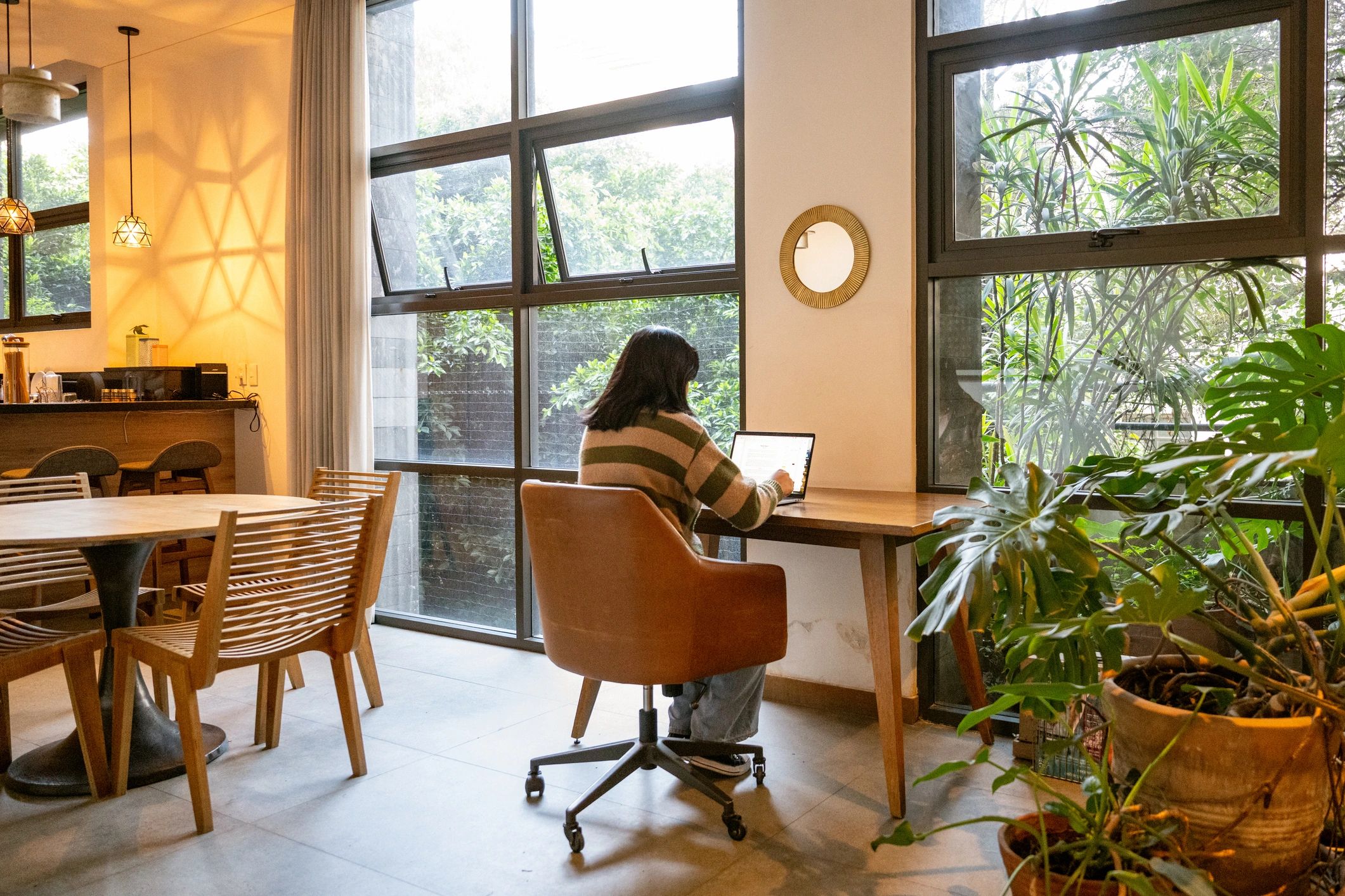 Professional working from home on a laptop