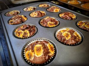 Marshmallow Hot Cocoa muffins