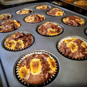 Marshmallow Hot Cocoa muffins